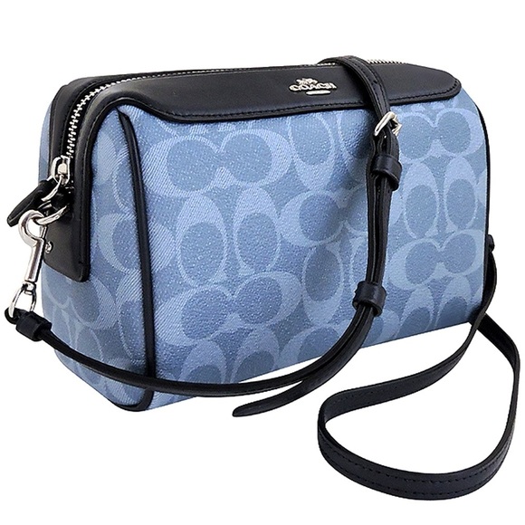 Coach mini Bennett denim canvas and leather beautiful crossbody bag NWOT - Picture 4 of 14